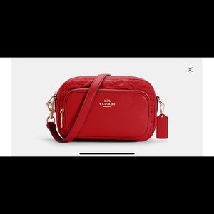 Coach Court Crossbody Red with Ruching